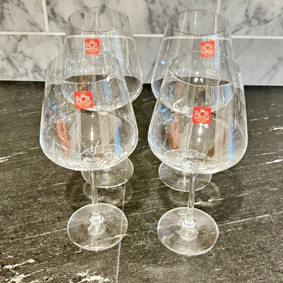 NEW RCR Crystalleria Italiana Crystal Burgundy Red Wine Glasses Set of 4 - Picture 4 of 11